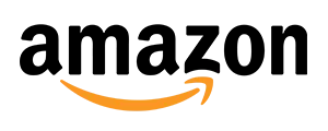 Amazon logo with black text and orange arc on a white background